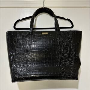 Kate Spade Black Croc-Embossed Tote